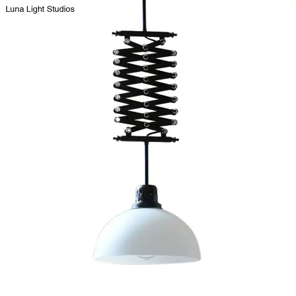 Pendant light by Decorbites in industrial black & white with balcony extendable scissor arm on Tampa Home & Garden Store