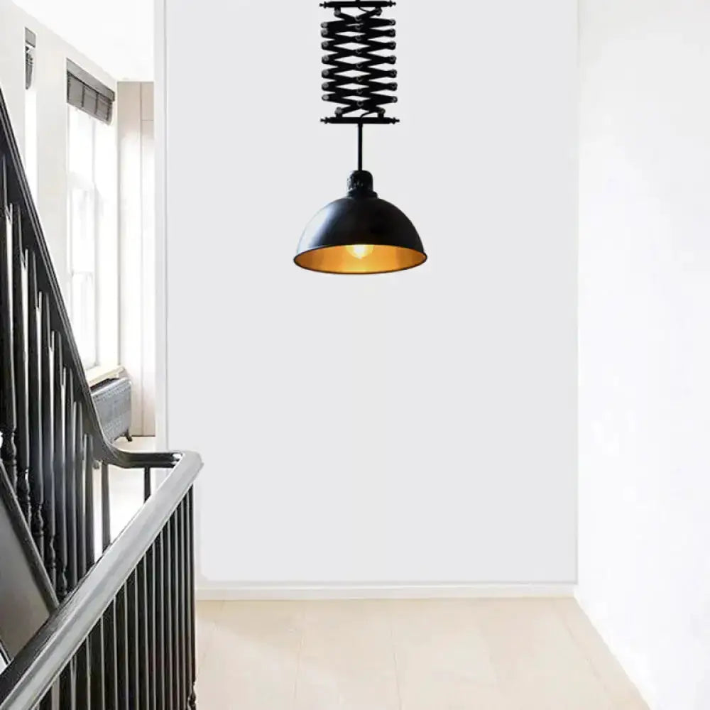 Industrial black pendant light with gold interior, extendable balcony lamp Decorbites on Tampa Home & Garden Store