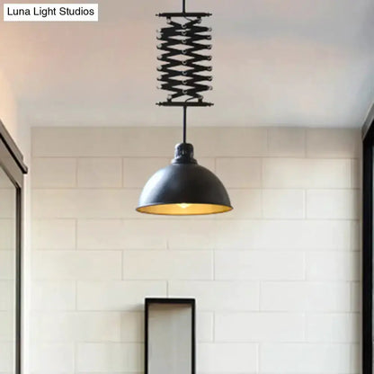 Industrial black and white pendant light with extendable balcony, by Decorbites, warm glow on Tampa Home & Garden Store