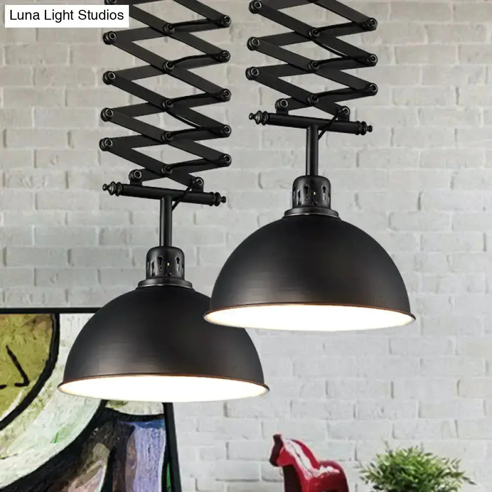 Pendant light industrial black & white with extendable scissor arms Decorbites on Tampa Home & Garden Store
