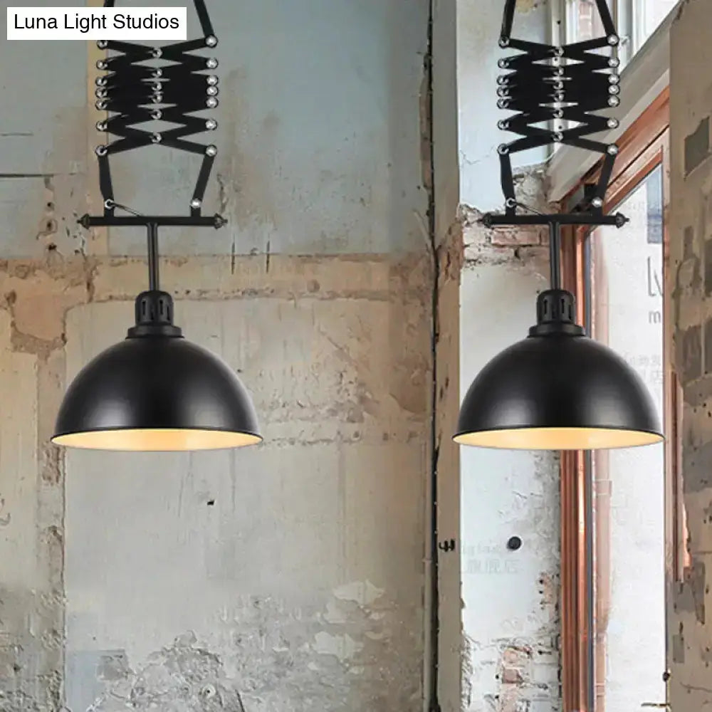 Industrial black and white pendant lamp pair with extendable balcony suspension on Tampa Home & Garden Store