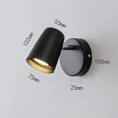 Nickel LED Wall Sconce black cylindrical shade with gold interior Decorbites wall mount on Tampa Home & Garden Store