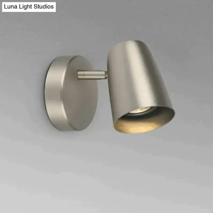 Nickel LED wall sconce by Decorbites with brushed nickel cylindrical shade and wall mount on Tampa Home & Garden Store