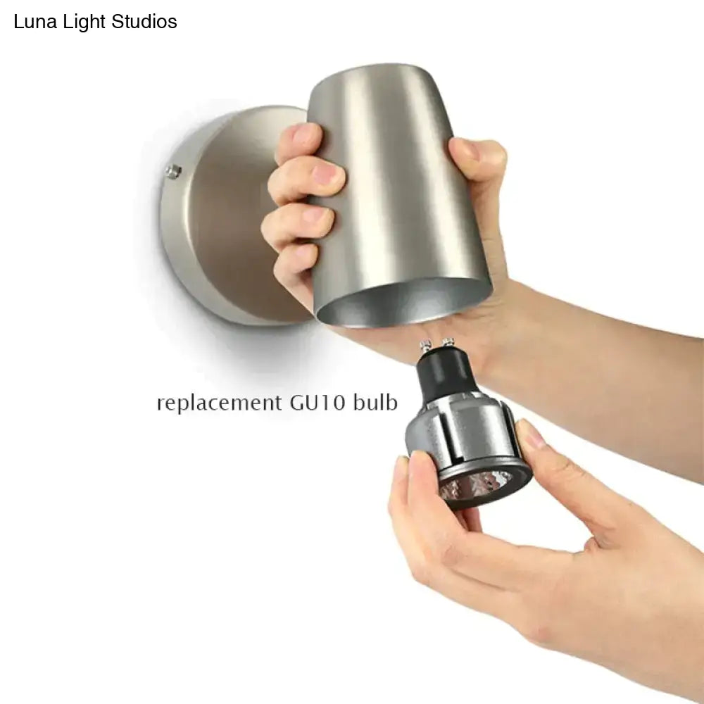 Nickel LED Wall Sconce with replacement GU10 bulb on Tampa Home & Garden Store