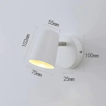 Nickel LED Wall Sconce by Decorbites, white cylindrical shade with wall mount on Tampa Home & Garden Store