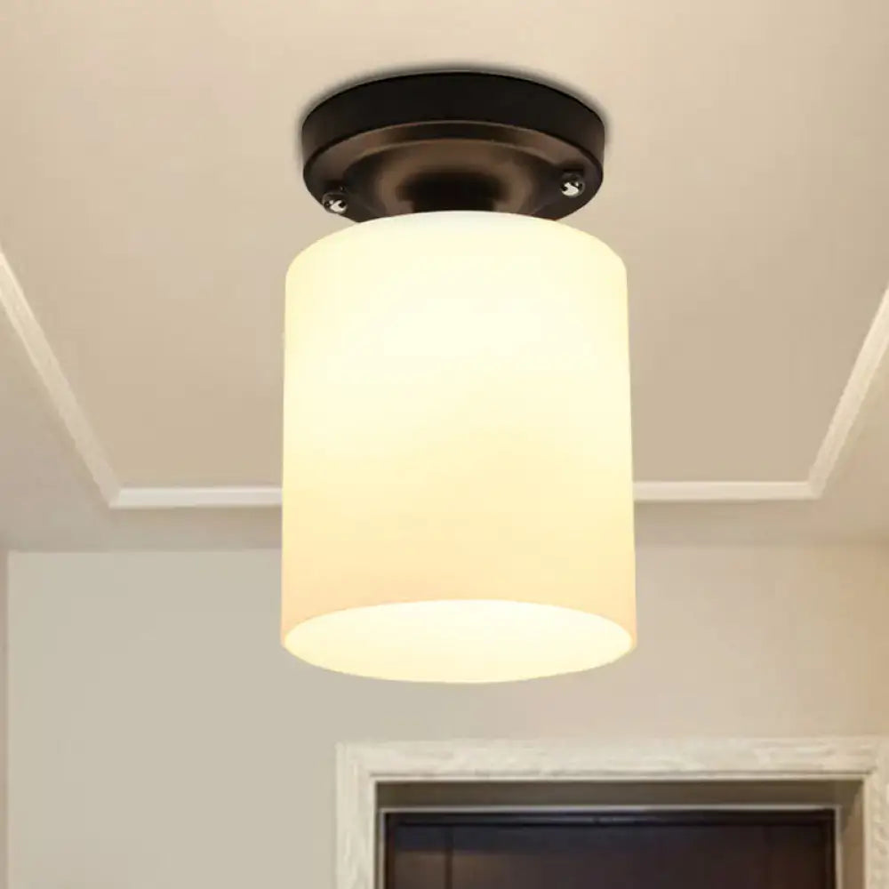 Bronze Milky Glass Light ceiling fixture by Decorbites with frosted cylindrical shade on Tampa Home & Garden Store