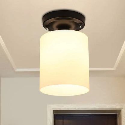 Bronze Milky Glass Light ceiling fixture by Decorbites with frosted cylindrical shade on Tampa Home & Garden Store