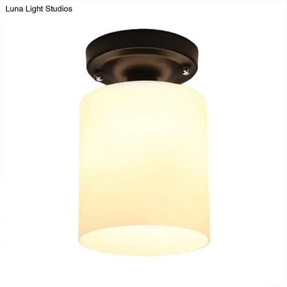 Decorbites Bronze Milky Glass Light ceiling fixture with frosted shade, bronze finish on Tampa Home & Garden Store
