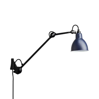 Industrial wall lamp with adjustable black arm and blue shade, bedroom LED sconce on Tampa Home & Garden Store