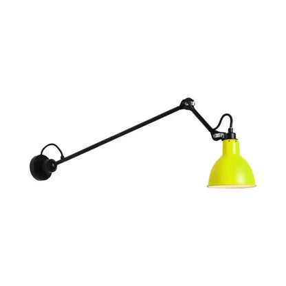 Industrial lime green & black wall lamp by Decorbites, adjustable LED bedroom sconce on Tampa Home & Garden Store