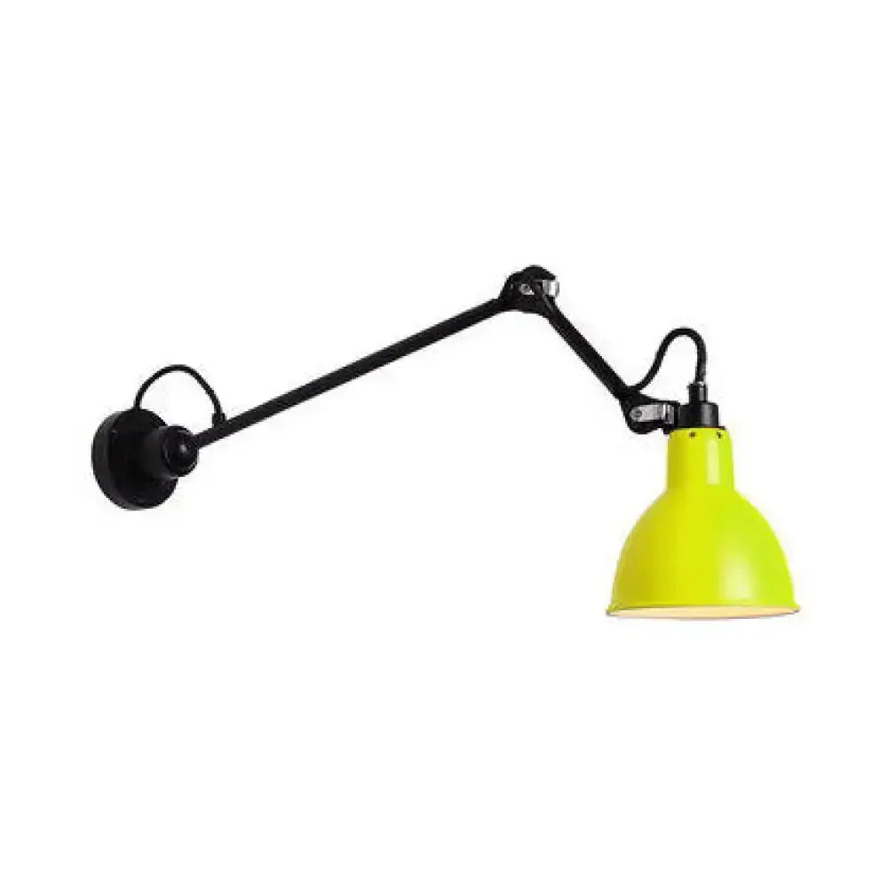 Industrial lime green and black wall lamp with adjustable arm LED sconce Decorbites on Tampa Home & Garden Store