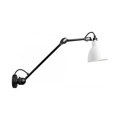 Industrial black swing-arm wall lamp with white shade, bedroom LED sconce by Decorbites on Tampa Home & Garden Store