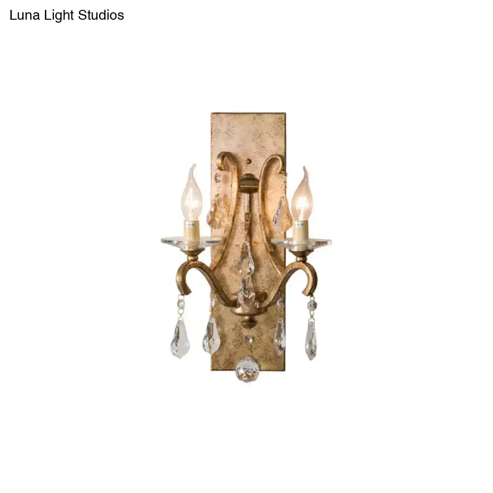 Rust Iron Crystal Teardrop Wall Sconce by Decorbites with crystal drops on Tampa Home & Garden Store
