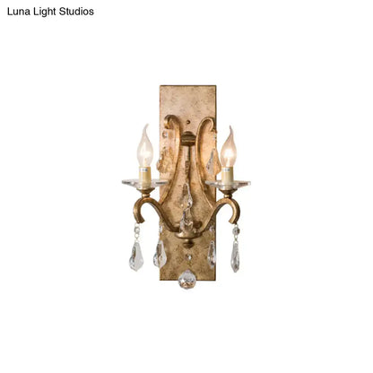 Rust Iron Crystal Teardrop Wall Sconce by Decorbites with crystal drops on Tampa Home & Garden Store