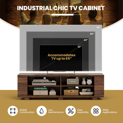 Mueble TV de Madera para Almacenamiento y Entretenimiento, 59 Pulgadas, Nogal
