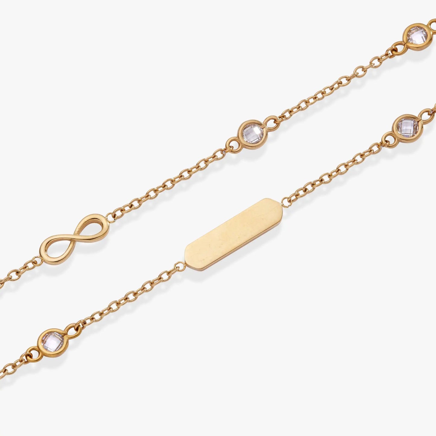 Infinity Chain Double Strand Bracelet gold-tone with crystal settings by Alex and Ani on Tampa Home & Garden Store