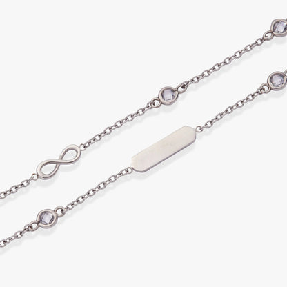 Infinity Chain Double Strand bracelet by ALEX AND ANI with crystal accents on silver chains on Tampa Home & Garden Store