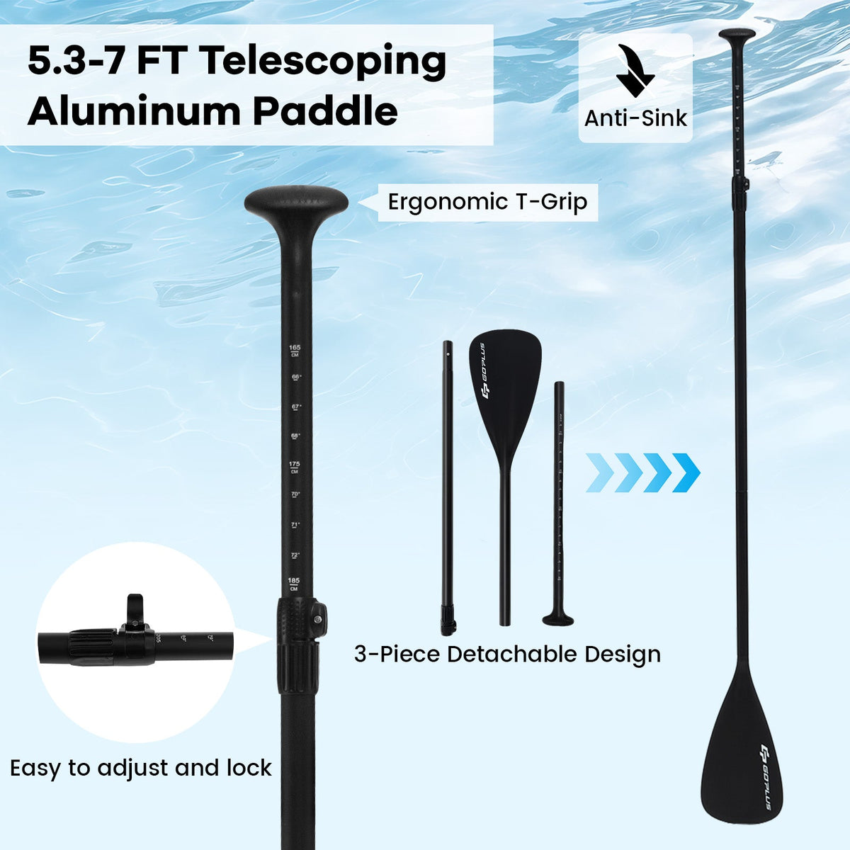 GemGear iSUP paddle board accessories with 3 fins and backpack, 3-piece detachable design on Tampa Home & Garden Store