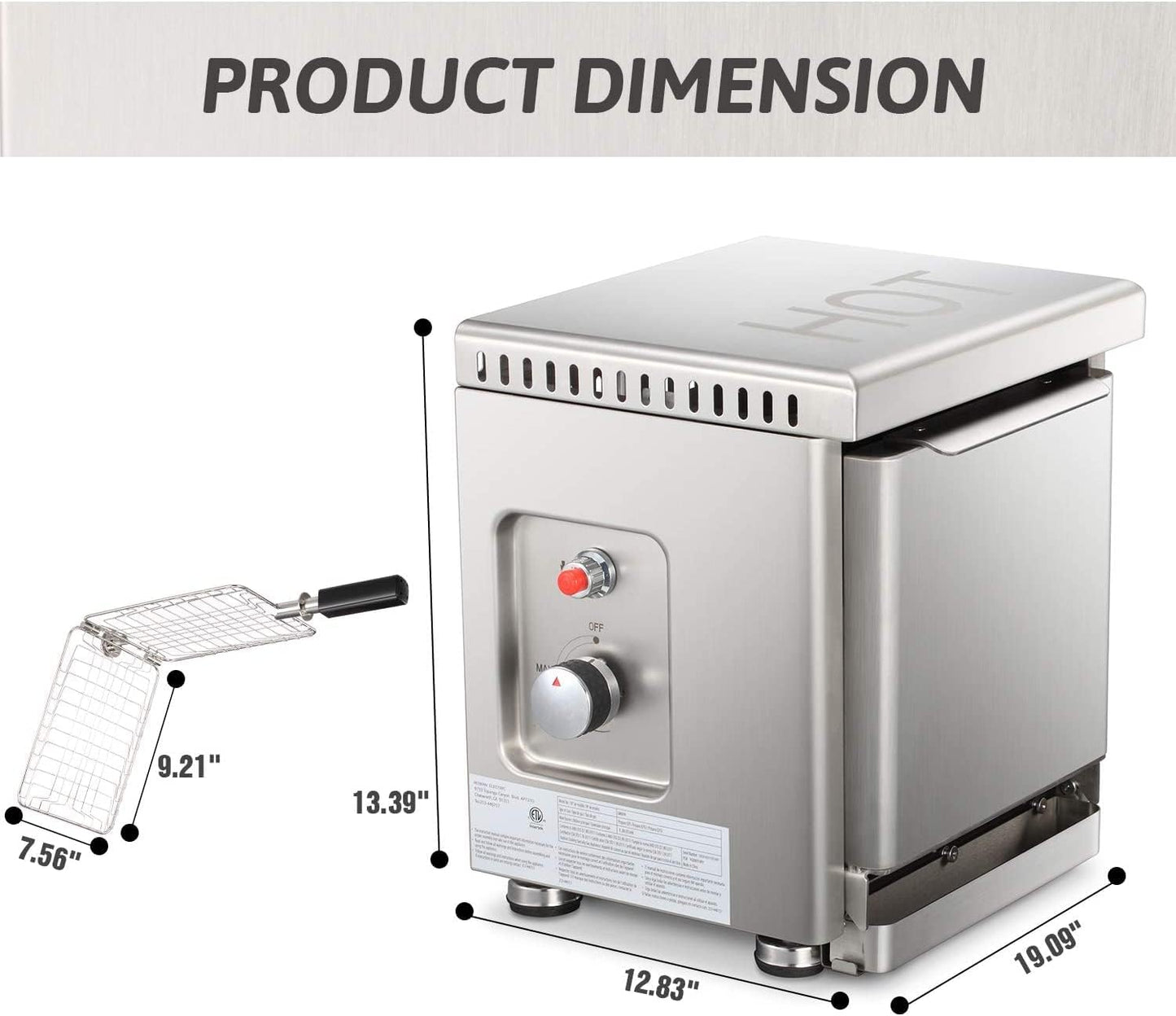 Parrilla de gas propano infrarroja de sobremesa, pequeña, de acero inoxidable, GB5916 