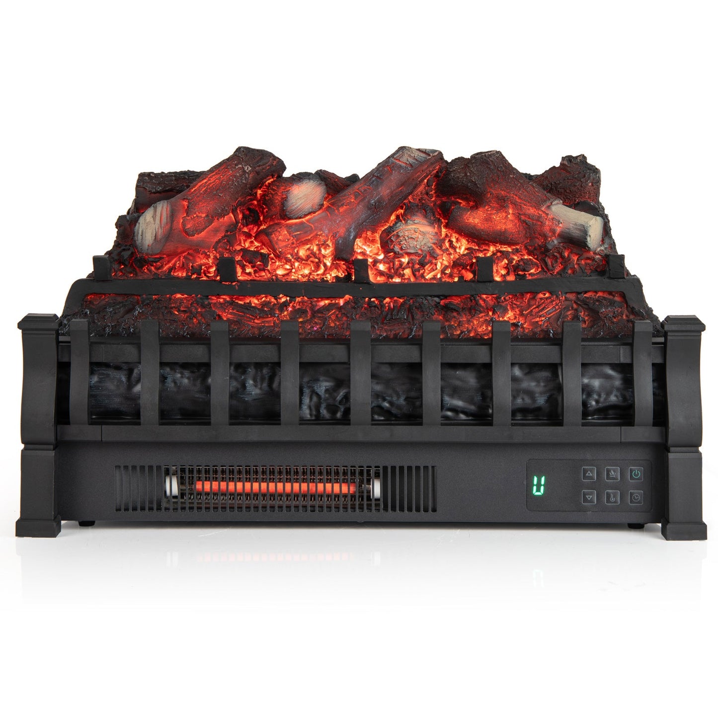 Infrared quartz electric fireplace by DirectDeals with adjustable 3D flame colors, black finish on Tampa Home & Garden Store