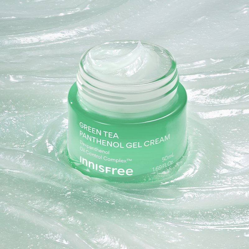 Innisfree Green Tea Panthenol Gel Cream jar, green gel cream for face, 50ml on Tampa Home & Garden Store