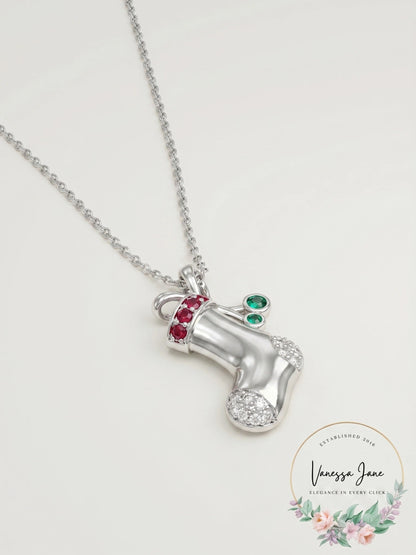 Sterling Silver Ruby And Sapphire Necklace