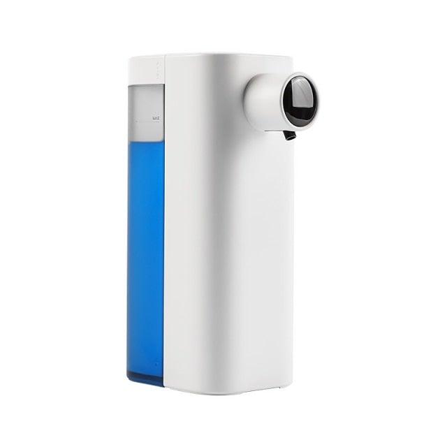 Automatic foam soap dispenser by Stevvex with blue reservoir, touchless bathroom countertop unit on Tampa Home & Garden Store
