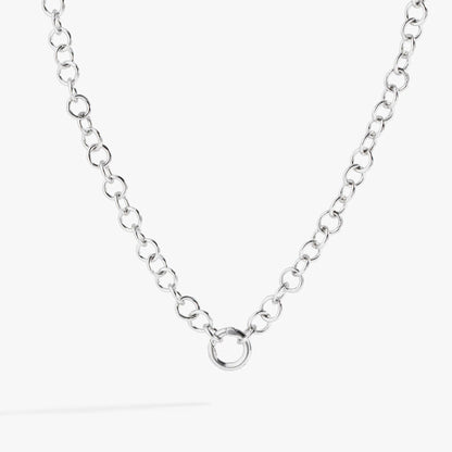 Y Necklace Interchangeable Base by Alex and Ani, silver chain with large circular links on Tampa Home & Garden Store