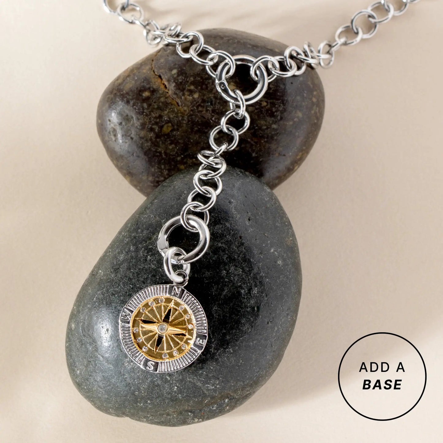Interchangeable Two-Tone Compass Charm Crystals