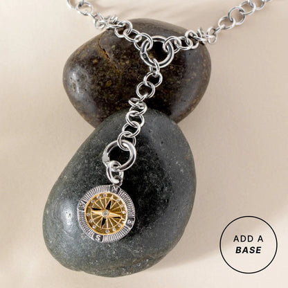 Interchangeable Two-Tone Compass Charm Crystals