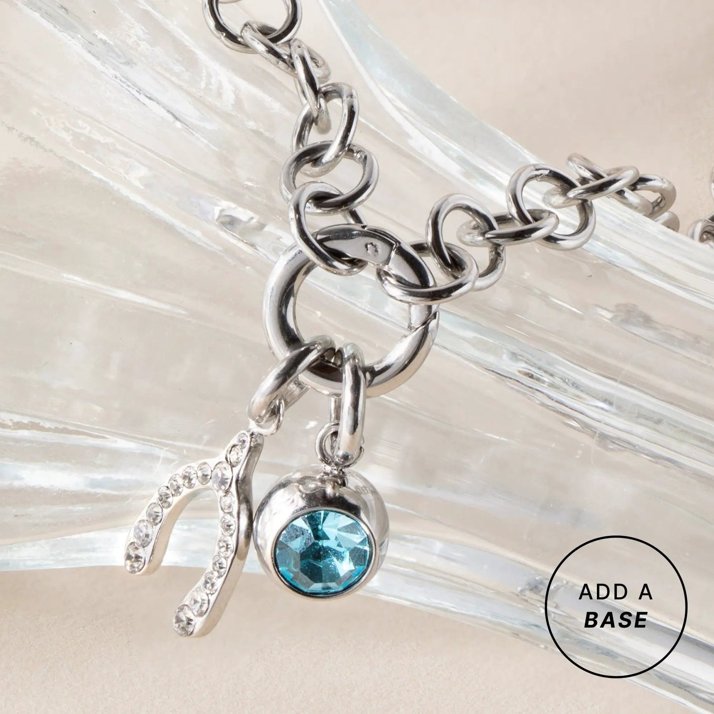 Pave Wishbone Interchangeable Charm With Crystals