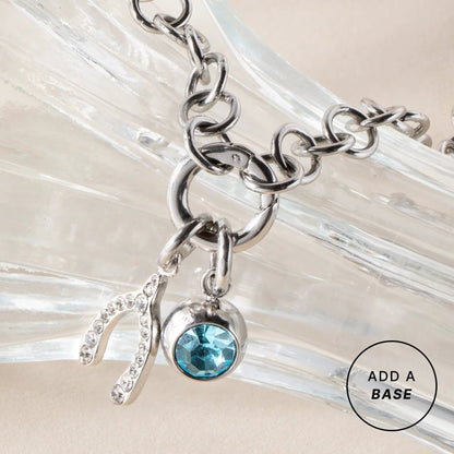 Pave Wishbone Interchangeable Charm With Crystals
