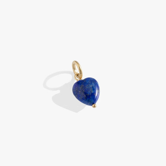 Lapis gemstone heart charm with gold-tone bail for ALEX AND ANI interchangeable charm on Tampa Home & Garden Store