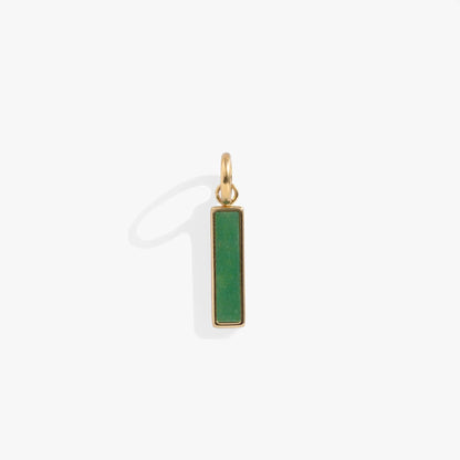 Green aventurine gemstone interchangeable bar charm in gold-tone setting on Tampa Home & Garden Store