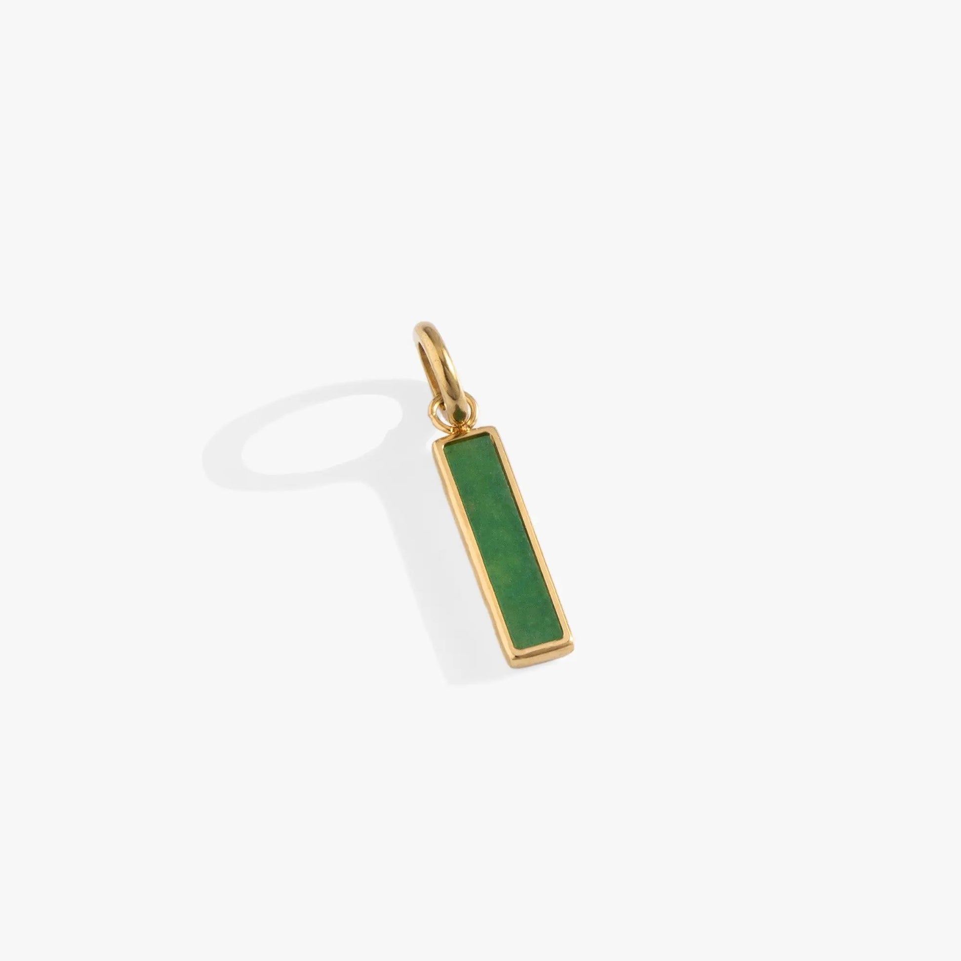 Green Aventurine Interchangeable Bar Charm pendant gold-tone with rectangular green gemstone by ALEX AND ANI on Tampa Home & Garden Store