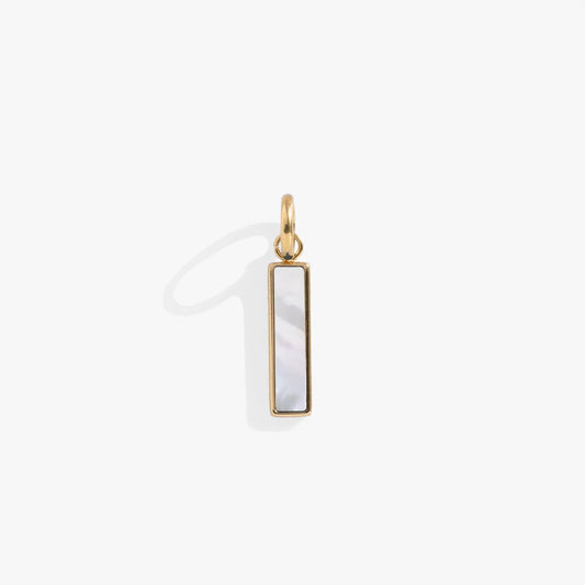 Interchangeable bar charm with mother-of-pearl inlay in a gold-tone frame by ALEX AND ANI on Tampa Home & Garden Store
