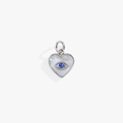 Evil Eye Heart Interchangeable Charm Pearl