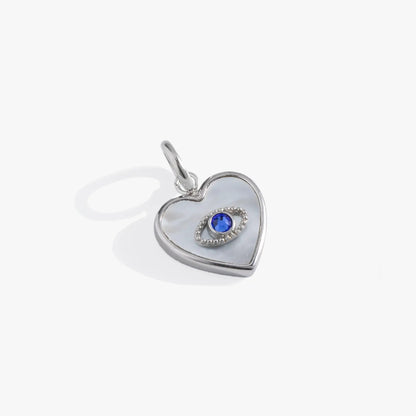 Evil Eye Heart Interchangeable Charm Pearl