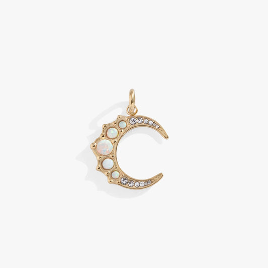 Opal Moon Interchangeable Charm by Alex and Ani, gold-tone crescent with opal stones on Tampa Home & Garden Store