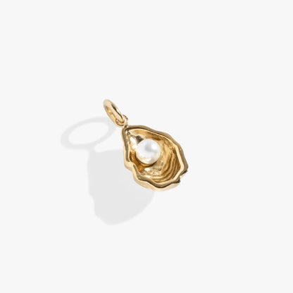 Oyster Interchangeable Charm pendant, gold-tone oyster shell with white pearl by Alex and Ani on Tampa Home & Garden Store