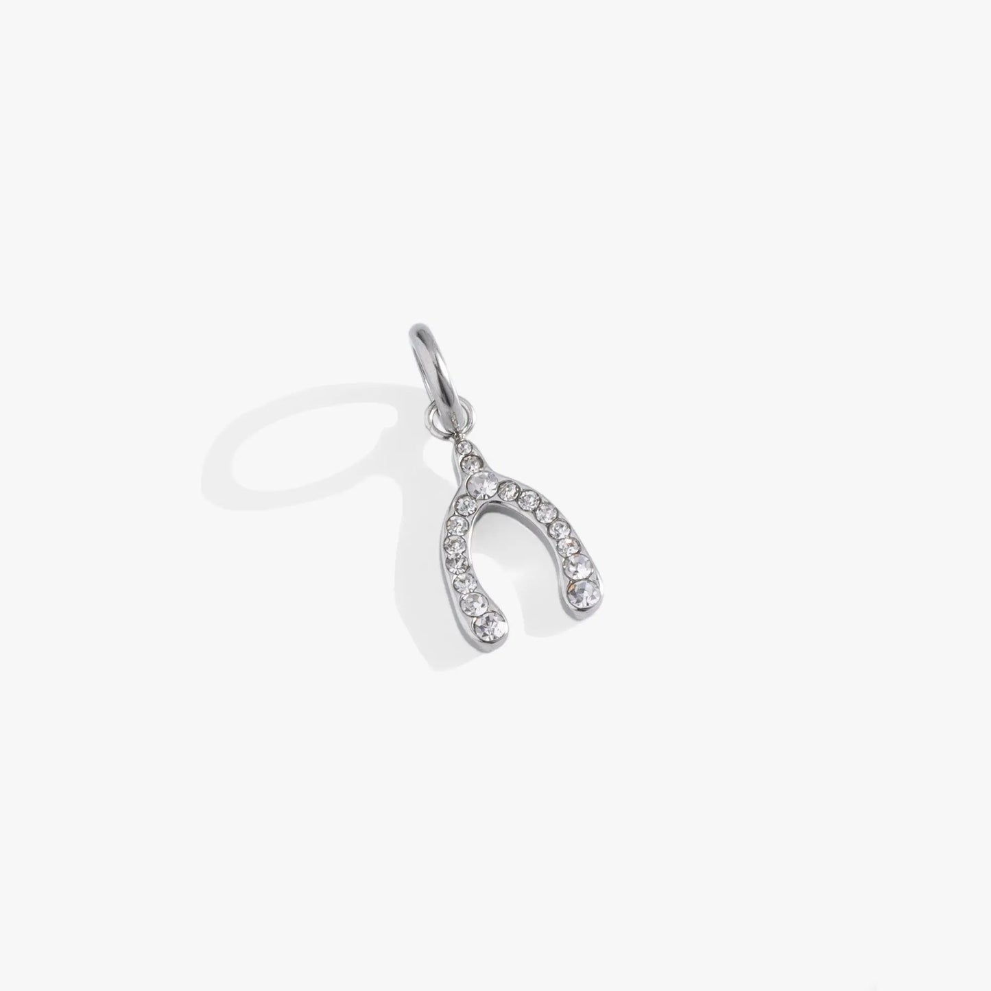 Pave Wishbone Interchangeable Charm With Crystals