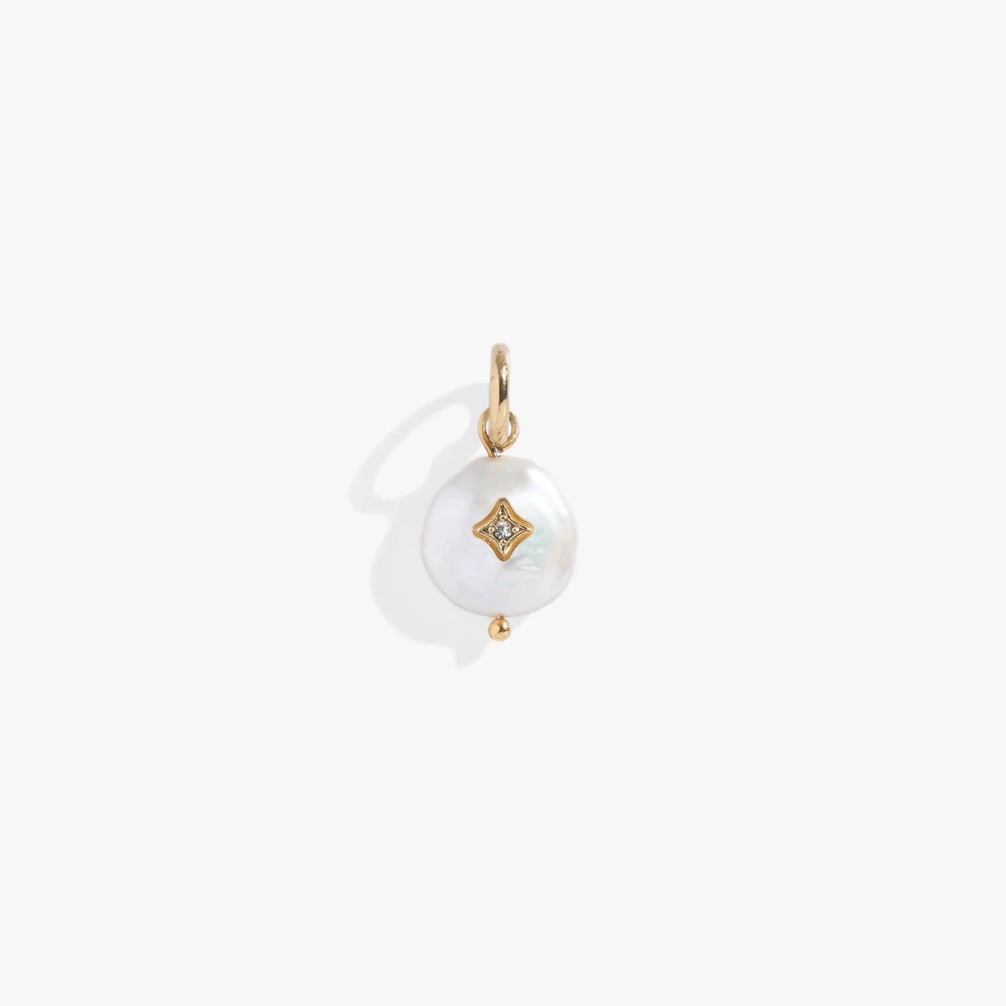 Pearl Interchangeable Charm by ALEX AND ANI, gold-tone pendant with pearl drop and star accent. on Tampa Home & Garden Store