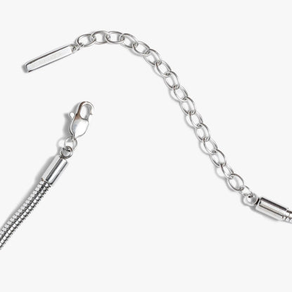 Round Herringbone Charm and Layering Necklace