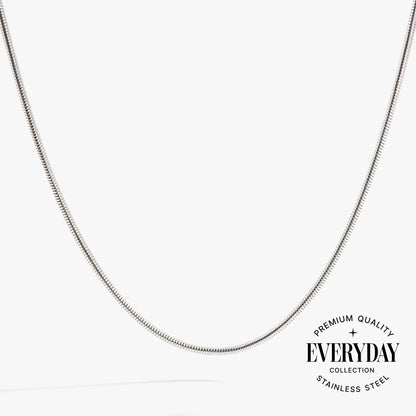 Round Herringbone Charm and Layering Necklace