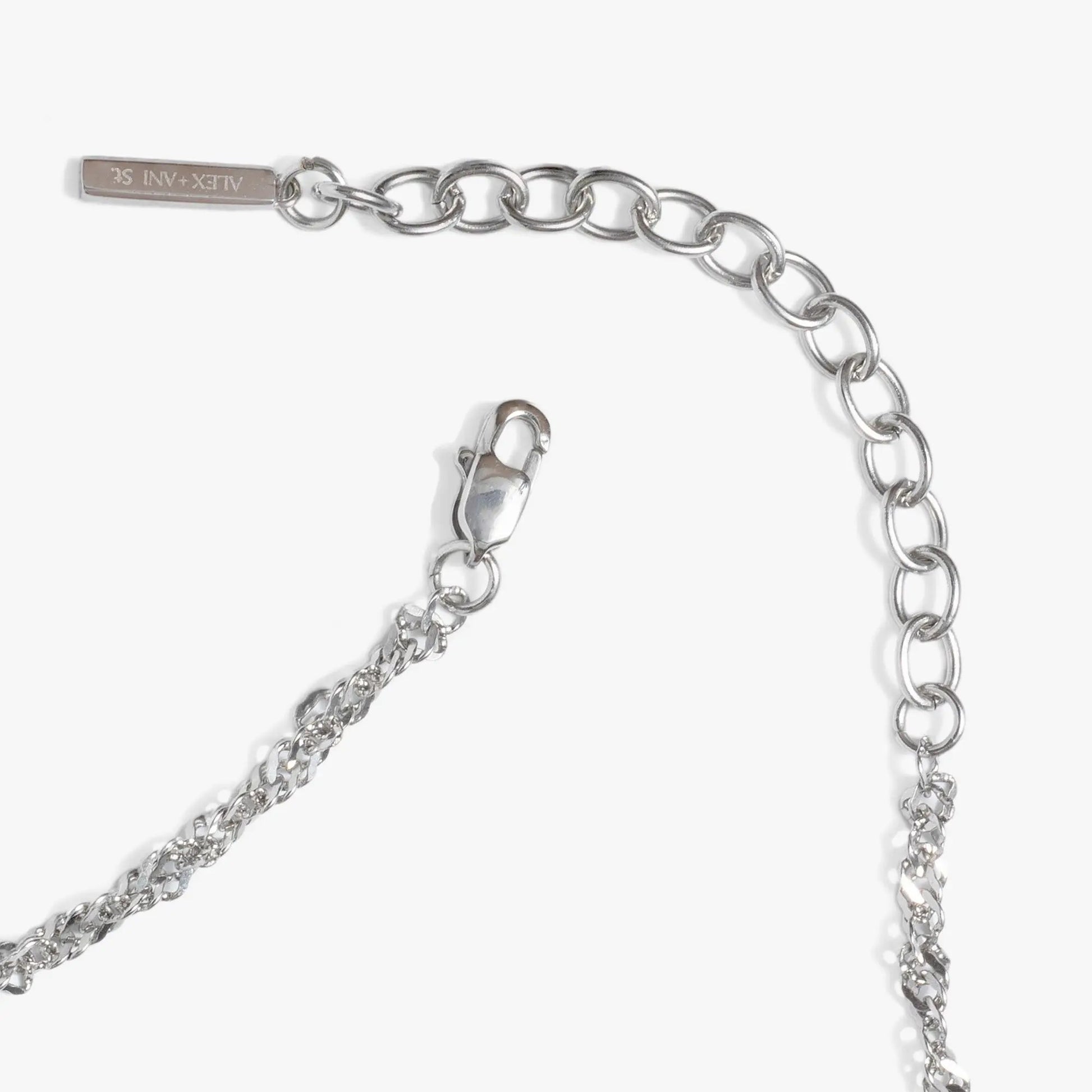 Singapore Chain Charm & Layering Necklace by Alex and Ani, silver-tone, multi-chain design on Tampa Home & Garden Store