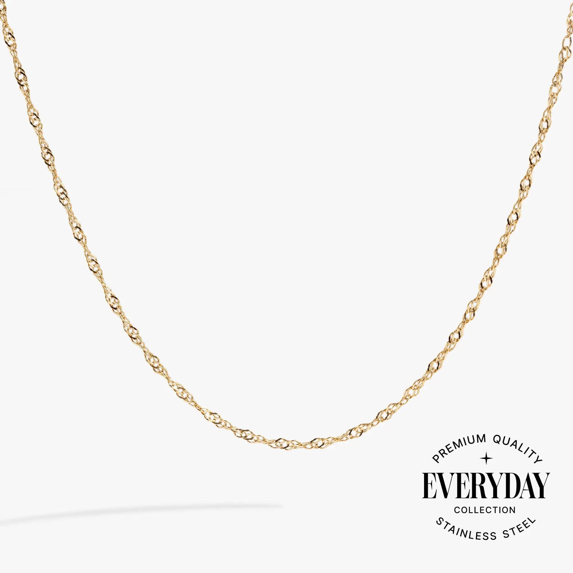 Alex and Ani Singapore Chain Charm & Layering Necklace, gold-tone stainless steel two-chain on Tampa Home & Garden Store