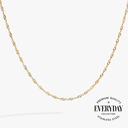Alex and Ani Singapore Chain Charm & Layering Necklace, gold-tone stainless steel two-chain on Tampa Home & Garden Store