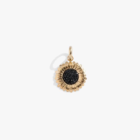 Sunflower interchangeable charm pendant gold-tone with black center stones by Alex and Ani on Tampa Home & Garden Store