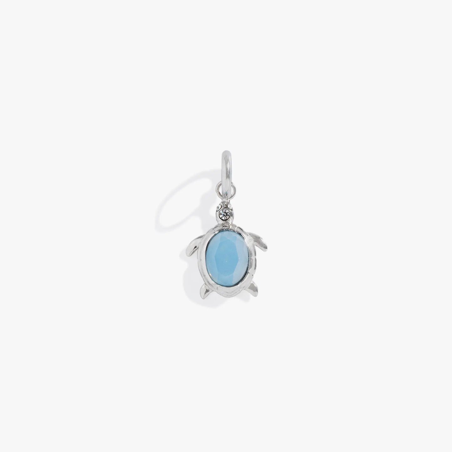 Sea Turtle Interchangeable Charm by ALEX AND ANI, silver-tone metal with blue faceted shell on Tampa Home & Garden Store