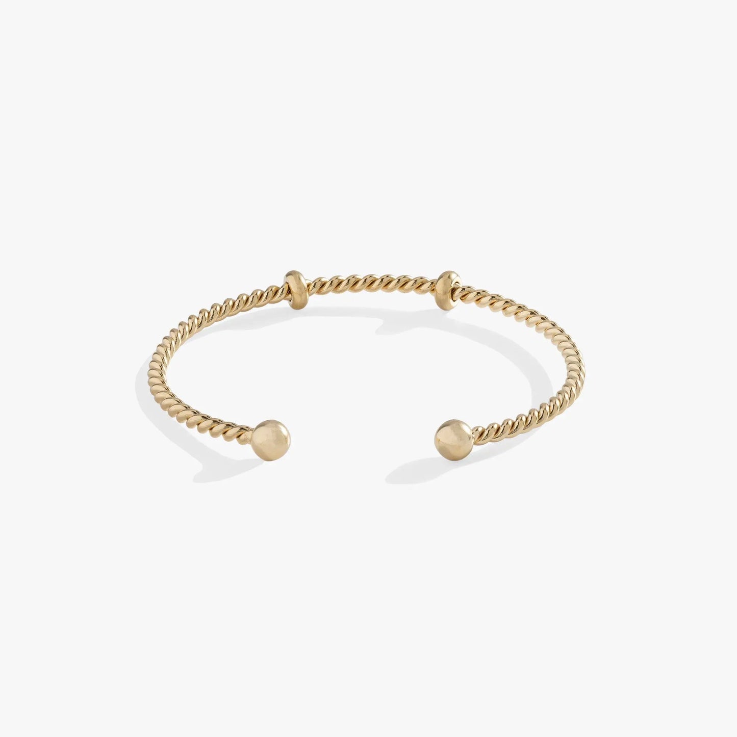 French Rope Charm Bracelet Cuff gold-tone rope chain with ball-end caps on Tampa Home & Garden Store